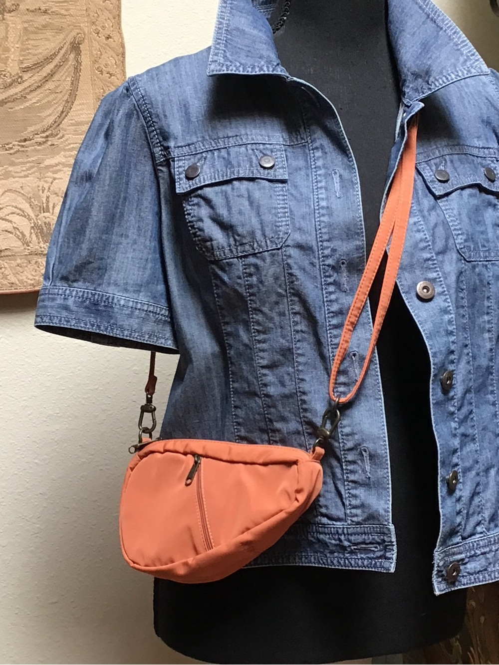 Ameribag Coral Orange Crossbody Pouch